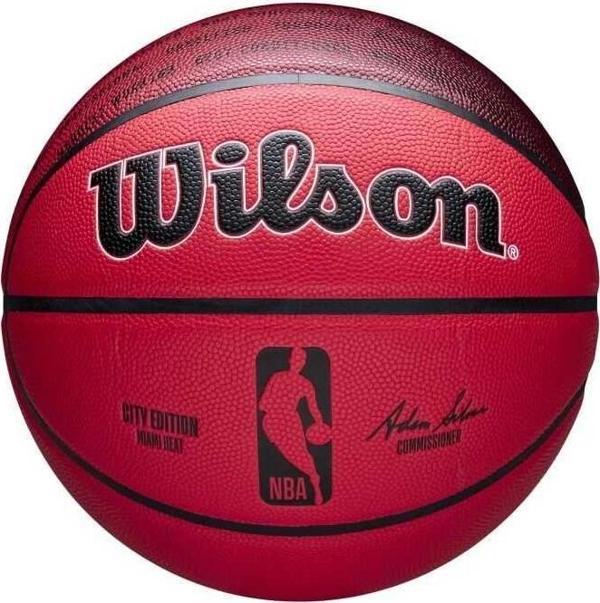 Wilson NBA Team City Collector Miami Heat SZ7 Basketbol Topu WZ4033816XB7 - Image 1