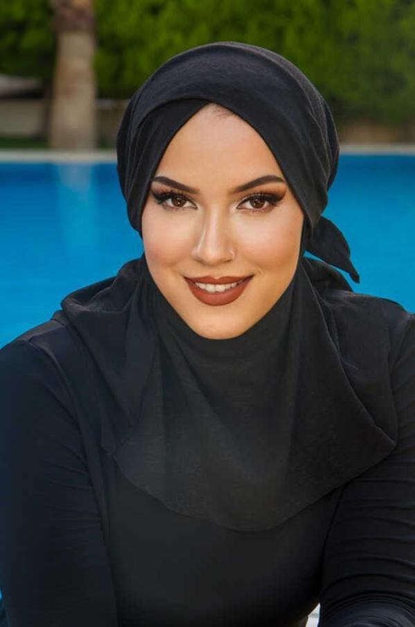 Siyah Çapraz Bantlı Havuz ve Deniz Bonesi - Image 1