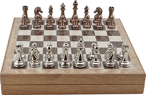 GiftHome Metal KLASİK Satranç Takımı Antik ve Rustik Desenli MDF Sandıklı Satranç Tahtası (36X36X6 cm.) - Image 1