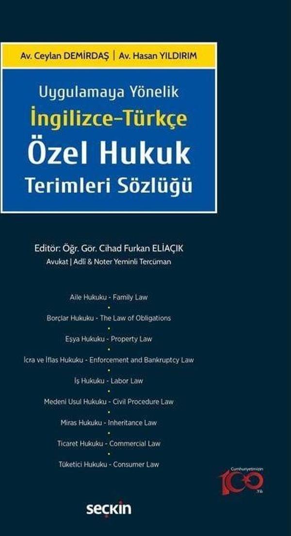 İngilizce-Türkçe Özel Hukuk Terimleri Sözlüğü - Seçkin Yayıncılık - Image 1