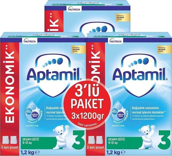 Aptamil 3 Devam Sütü Yeni Formül 1200 Gr X 3 Adet - Image 1