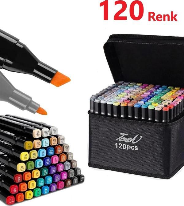 Touch Çift Uçlu Fosforlu Kalem 120 Renk Art Marker - Image 1