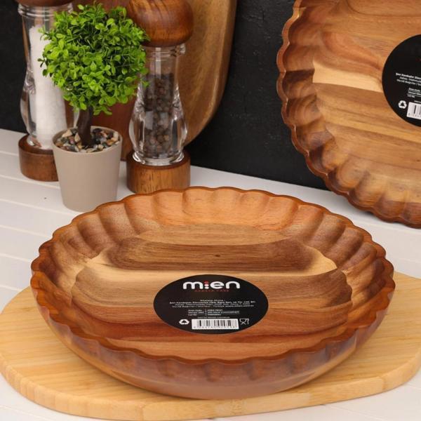 Mien Dayanıklı Akasya Tırtık Kenarlı 25 cm Kase -7b127 - Image 1