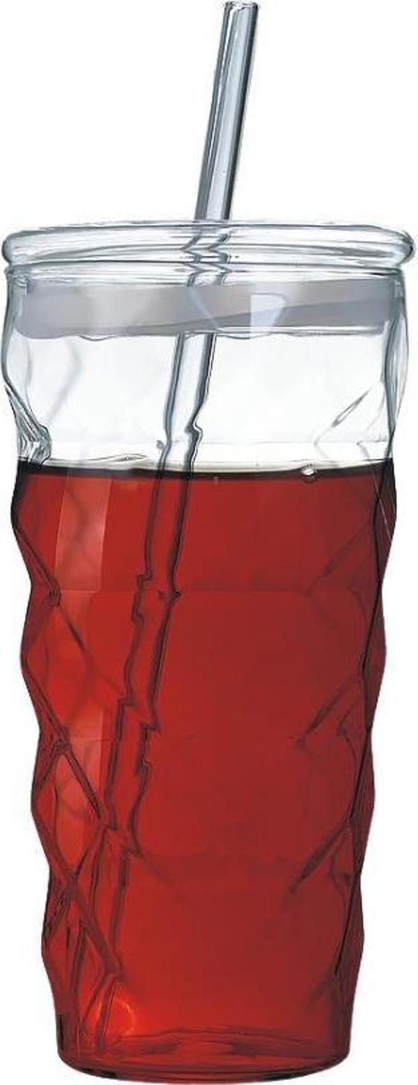 Mien Dayanıklı Pipetli Cam Meşrubat Bardağı 480 ml -1336 - Image 1
