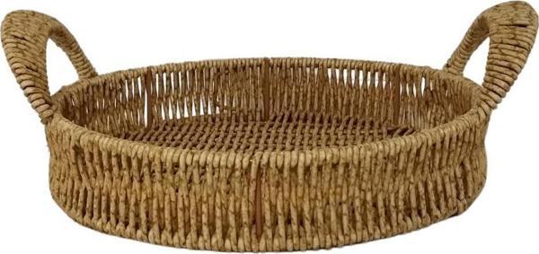 Mien Dekoratif Dayanıklı Çok Amaçlı Rattan Yuvarlak  Tepsi Küçük Boy (S) - Image 1