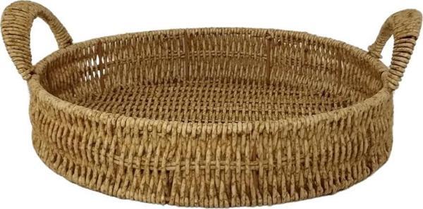 Mien Dekoratif Dayanıklı Çok Amaçlı Rattan Yuvarlak  Tepsi Orta Boy (M) - Image 1