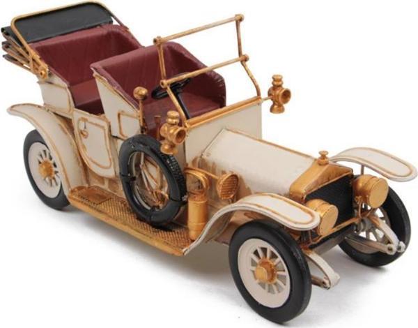 T.Concept Dekoratif Dayanıklı Metal Nostaljik Araba  Krem-Altın  Renk 1210E-3326 - Image 1