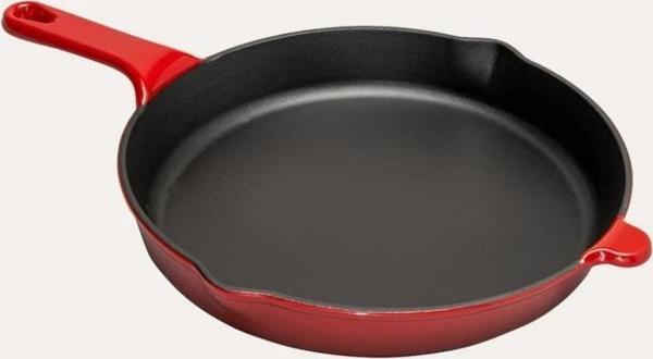 Sürel Dayanıklı Döküm Kızartma Tavası Kırmızı Renk 27 cm - Image 1