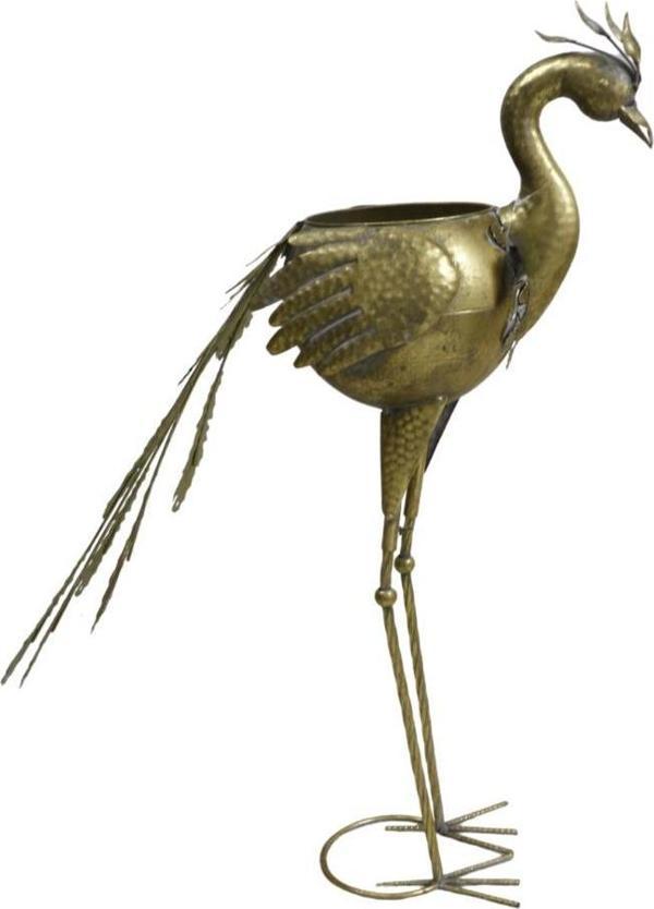 T.Concept Dekoratif Dayanıklı Metal Saksılı Tavus Kuşu Aksesuar Gold Renk - Image 1