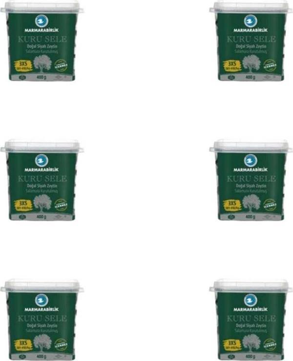 Marmarabirlik Kuru Sele (3Xs) Siyah Zeytin 6X400Gr. - Image 1