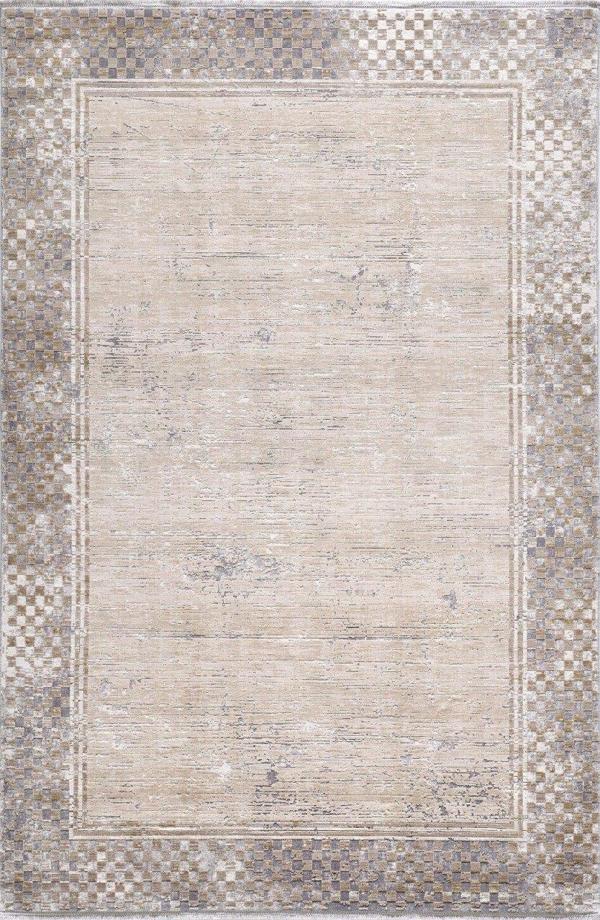 Artemis Halı Couture 00866A Gri Gold Çerçeveli Eskitme İpek Halı - Image 1