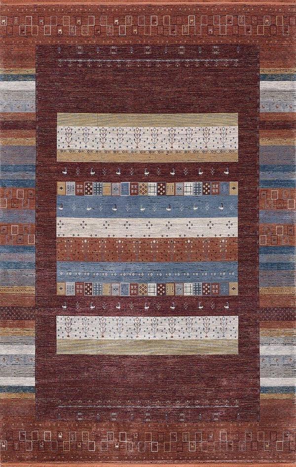 Artemis Halı Bella 06475A Bordo Terra Bohem Retro Tarz İpek Halı - Image 1
