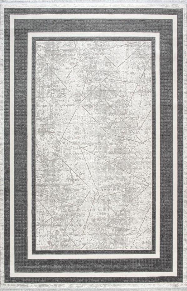 Artemis Halı Murano 02990D Gri Krem Çizgi Desenli Yün Halı - Image 1