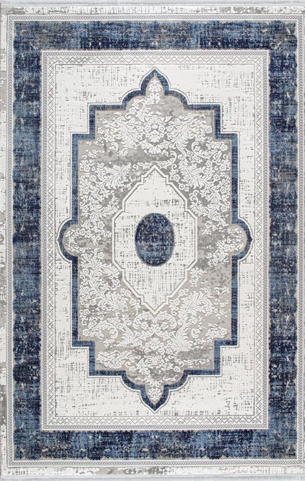 Artemis Halı Murano 02994A Krem Lacivert Klasik Desen Yün Halı - Image 1