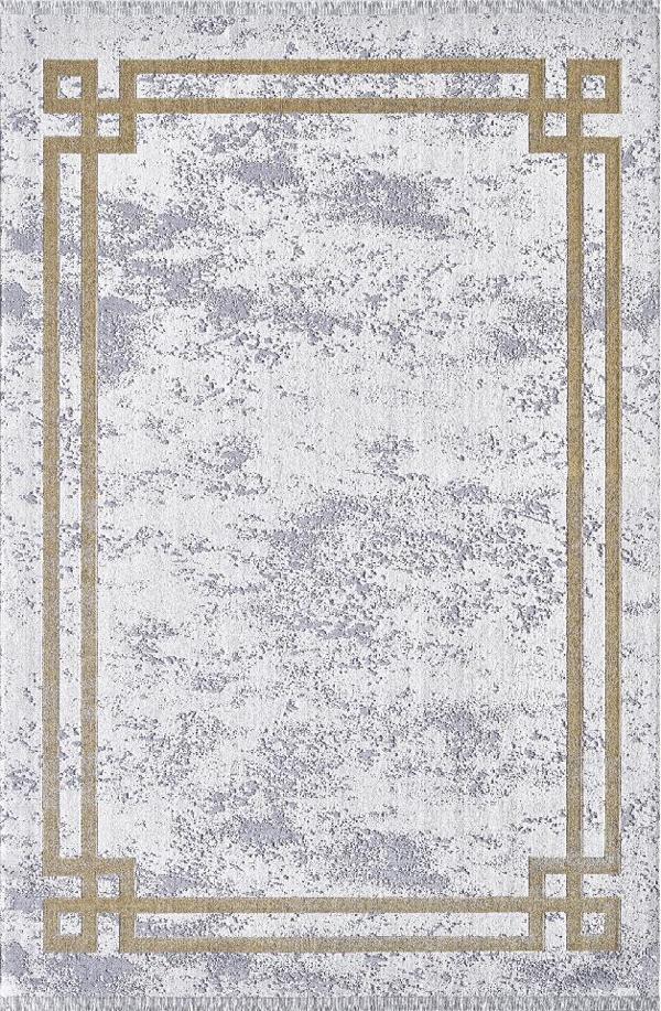 Pierre Cardin La Vita QT07C Sarı Gri Bej Modern Çizgili Halı - Image 1
