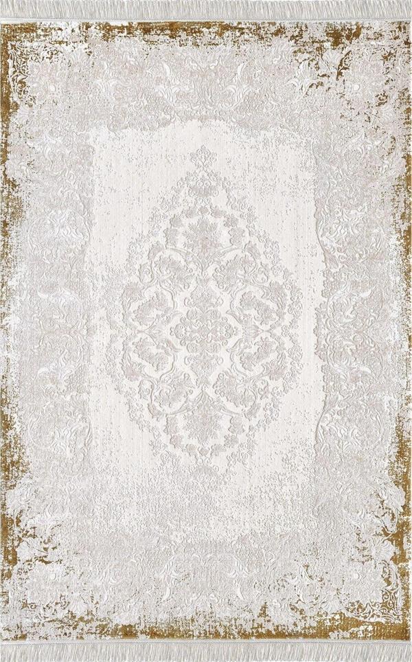 Voıla Zq01a Vizon Hardal Modern Eskitme Desen Halı - Image 1