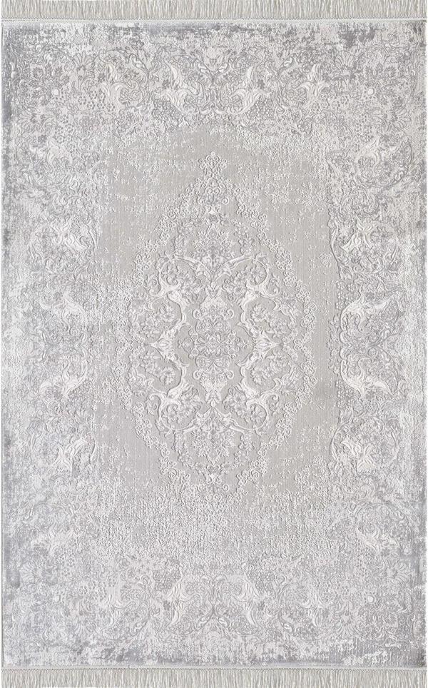 Voıla Zq01c Gri Beyaz Modern Klasik Desen Halı - Image 1