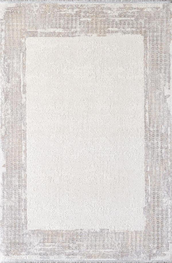 Voila Gri Krem Modern Eskitme Desenli Halı - Image 1