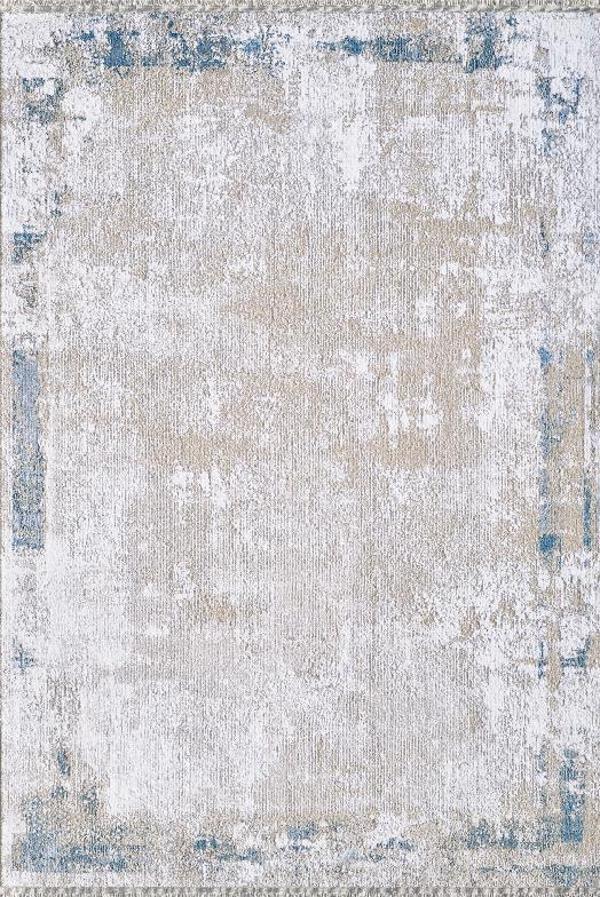 Atlas Halı Vage VQ03B Mavi Krem Beyaz Çerçeveli Modern Halı - Image 1