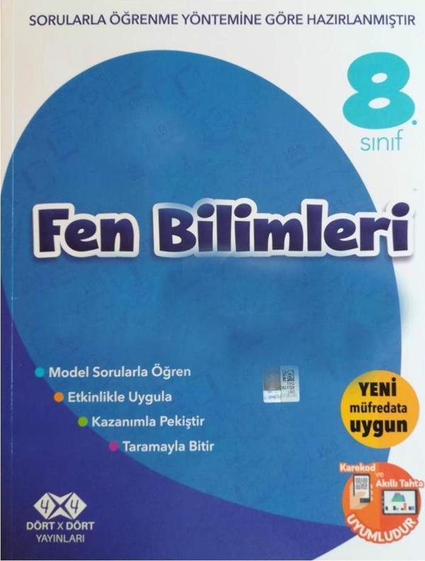 Dört X Dört Yayınları 8. Sınıf Fen Bilimleri Soru Bankası - 4x4 Yayınları - Image 1
