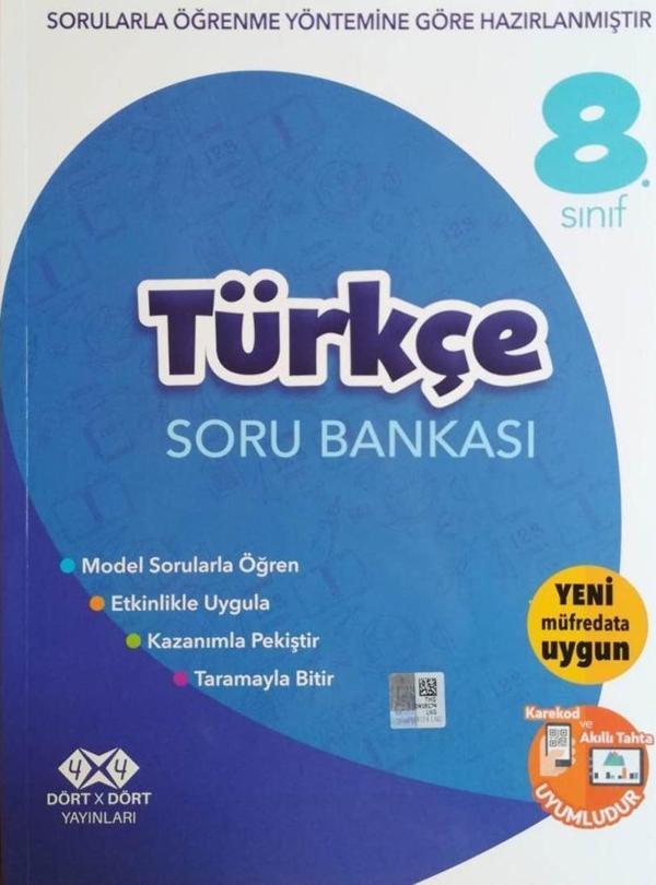 Dört X Dört Yayınları 8. Sınıf Türkçe Soru Bankası - 4x4 Yayınları - Image 1