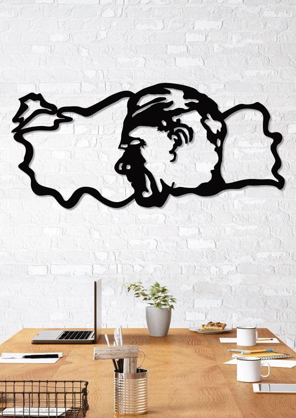 Gowpenart Dizayn Atatürk Büstlü Türkiye Haritası Siyah Metal Duvar Dekoru Ev & Ofis Tablosu - Hediye Tablo - Image 1