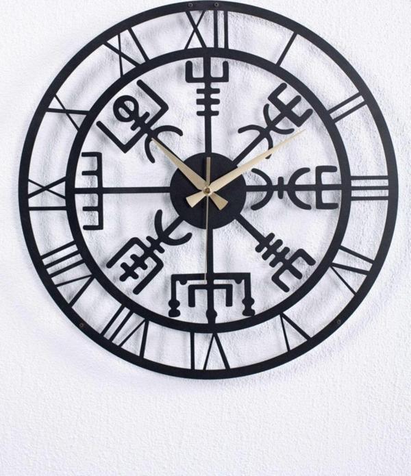 Gowpenart Dizayn Vegvisir Metal Siyah Duvar Saati 1,5 Mm Kalınlık 50x50 Cm - Image 1