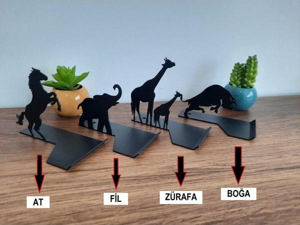 Gowpenart Dizayn Masa Üstü Metal Ergonomik Siyah Telefon - Tablet Tutucu Stand Hayvan Figürlü 2'li Set - Image 1