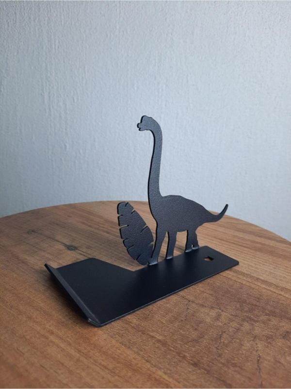 Gowpenart Dizayn Masa Üstü Metal Ergonomik Telefon - Tablet Tutucu Stand 1,5 Mm Kalınlık Siyah Dinozor Figürü (4 Figür) - Image 1