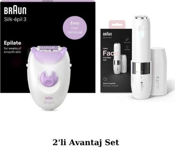 Braun Silk Epil 3 3170 Soft Perfection Epilatör - FS100 Dudak Üstü, Çene Bölgesi Mini Tüy Alıcı 2'li - Image 1
