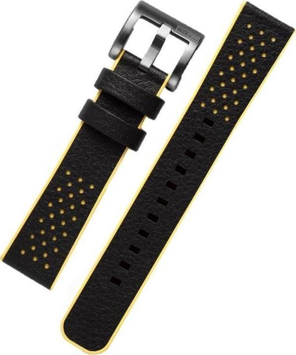 Strap Studio Gear Sport ile Uyumlu Hybrid Kayış Sarı Siyah - Image 1