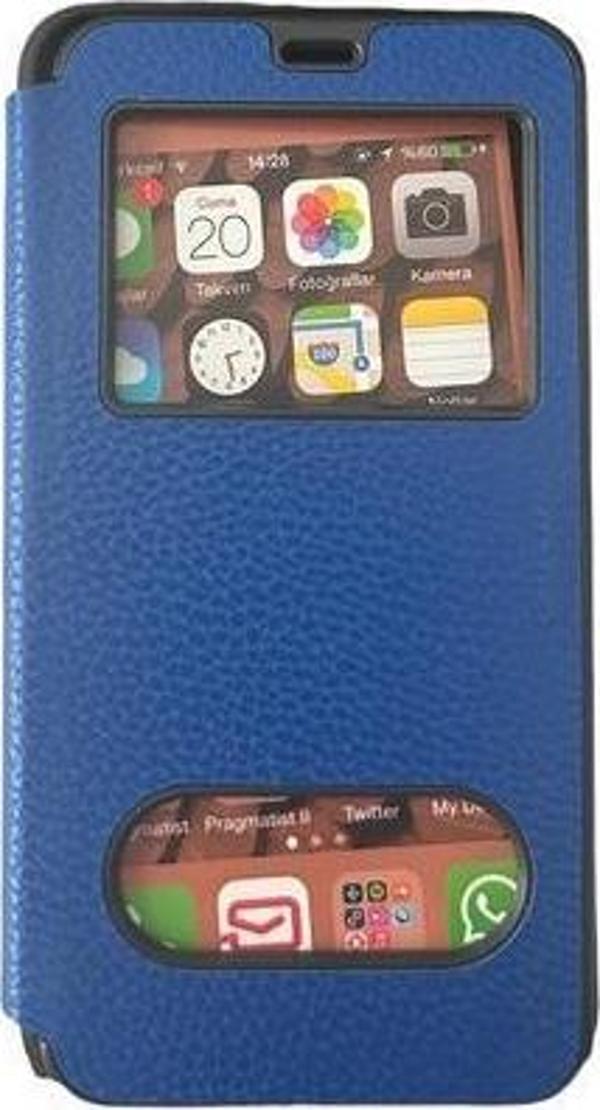 Jopus Galaxy J7 2016 ile Uyumlu Premium Kapaklı Kılıf Mavi - Image 1