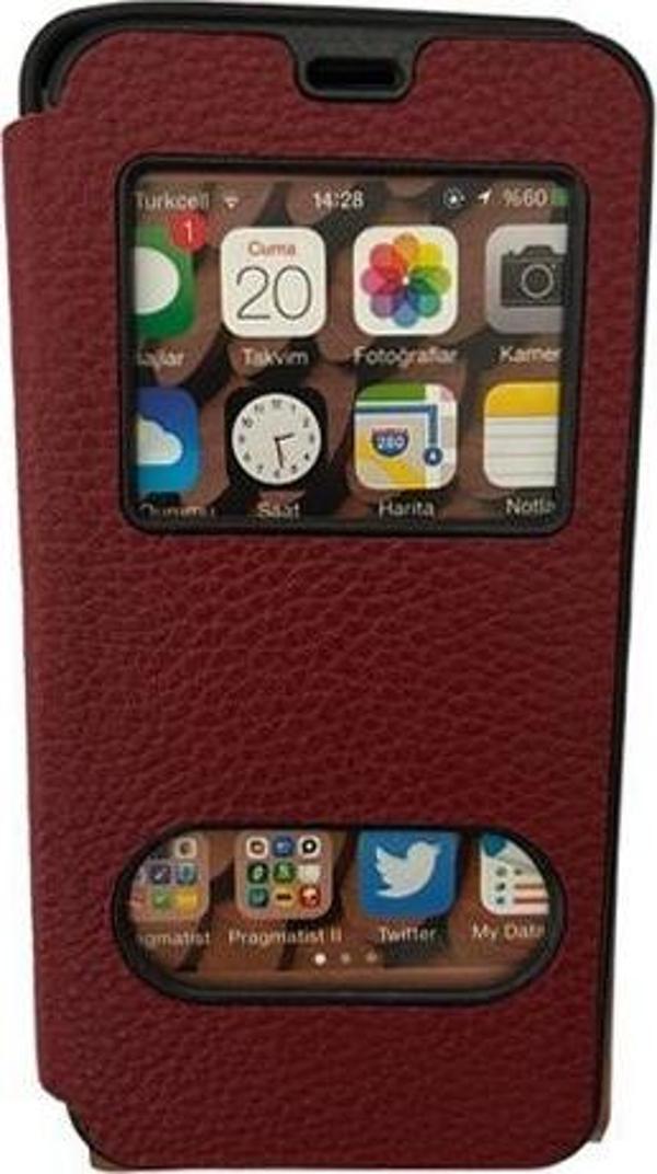 Jopus Galaxy A01 Core ile Uyumlu Premium Kapaklı Kılıf Kırmızı - Image 1