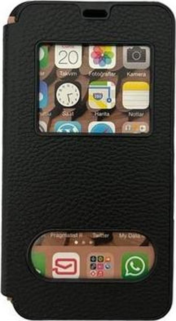 Jopus Galaxy J5 ile Uyumlu Premium Kapaklı Kılıf Siyah - Image 1