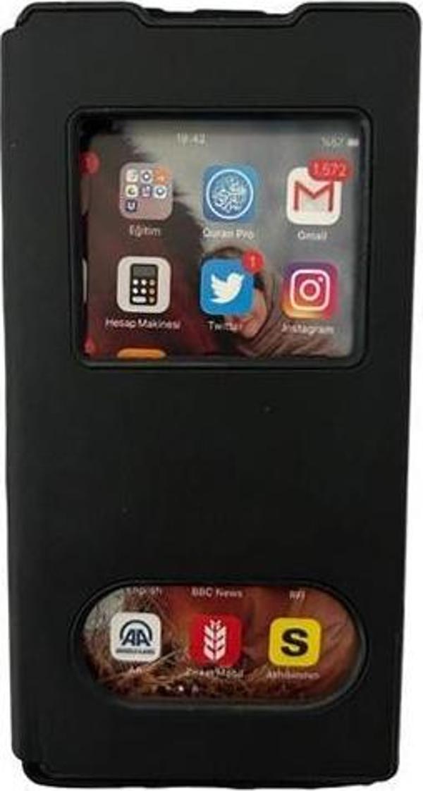 Jopus Redmi Note 10 ile Uyumlu Kapaklı Kartlıklı Cüzdanlı Kılıf Siyah - Image 1