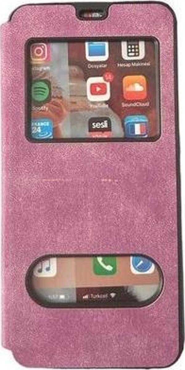 Jopus Venus V7 ile Uyumlu Premium Kapaklı Kılıf Mor - Image 1