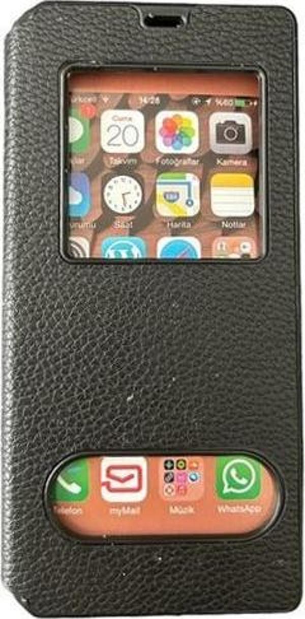 Jopus Galaxy A72 ile Uyumlu Premium Kapaklı Kılıf Siyah - Image 1