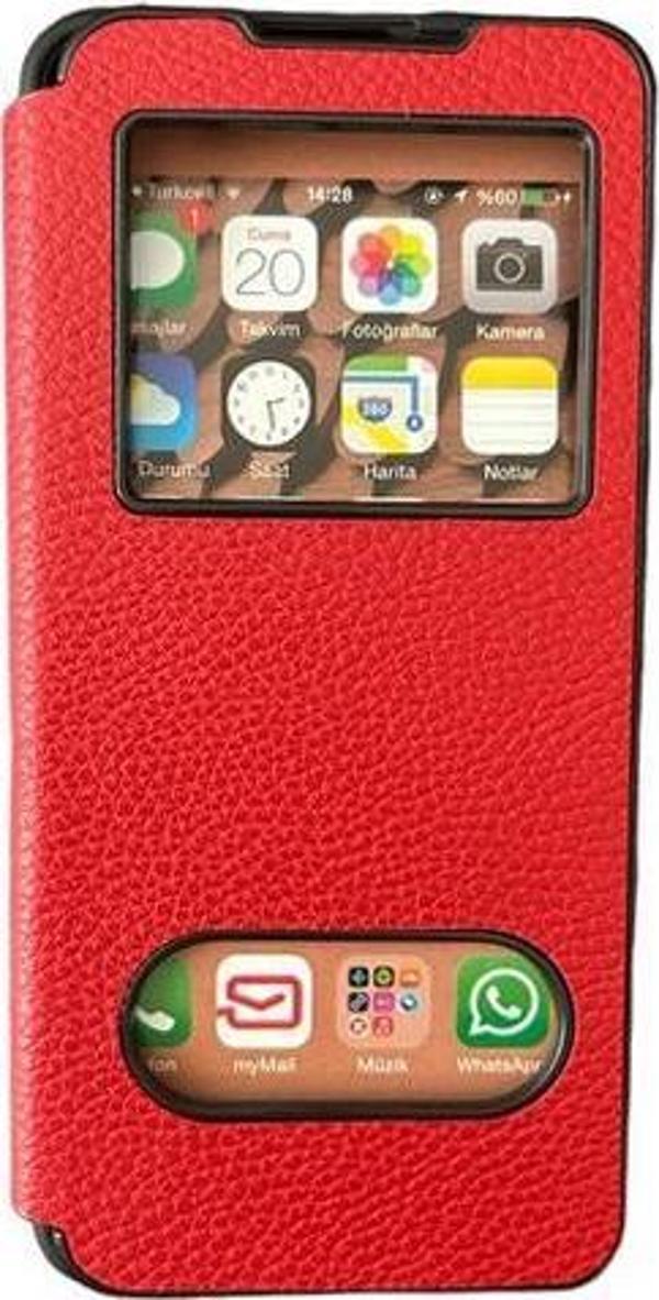 Jopus Poco M3 ile Uyumlu Premium Kapaklı Kılıf Kırmızı - Image 1
