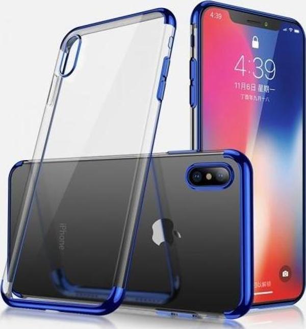 Zore iPhone XS Max ile Uyumlu Glitter Silikon Kılıf Mavi - Image 1