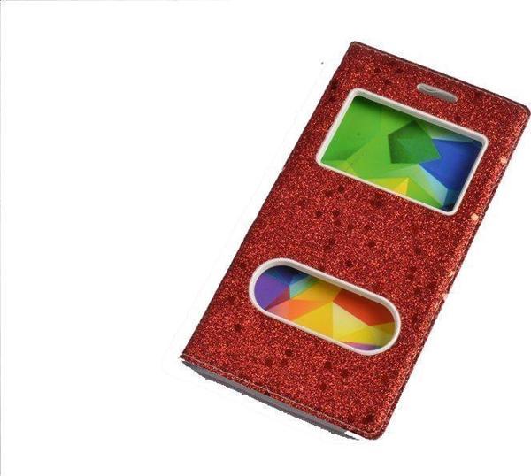 Jopus Galaxy A7 2017 ile Uyumlu Simli Kapaklı Kılıf Kırmızı KK-148 - Image 1