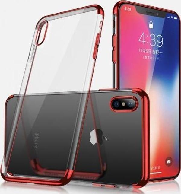 Zore iPhone XS Max ile Uyumlu Glitter Silikon Kılıf Kırmızı - Image 1