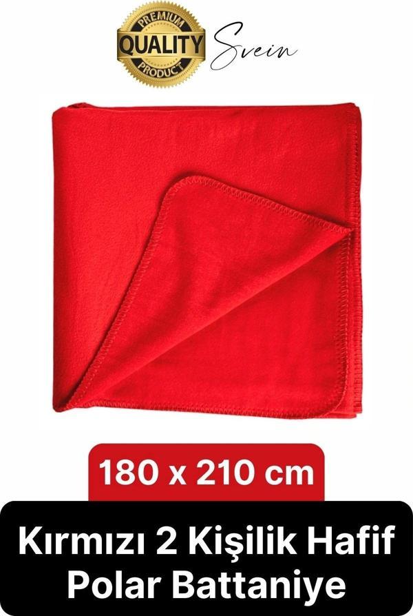180x210 cm 2 Kişilik Sıcacık Kışlık Polar Yumuşak Rahat Konforlu Kırmızı Renk Hafif TV Battaniyesi - Image 1