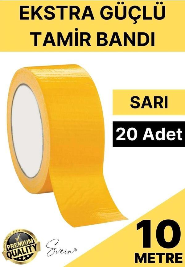20 Adet 10 mt Sarı Tamir Takviye Kapatıcı Güçlü Onarım Bandı Su Geçirmez Sızdırmaz Dayanım Çatlak - Image 1
