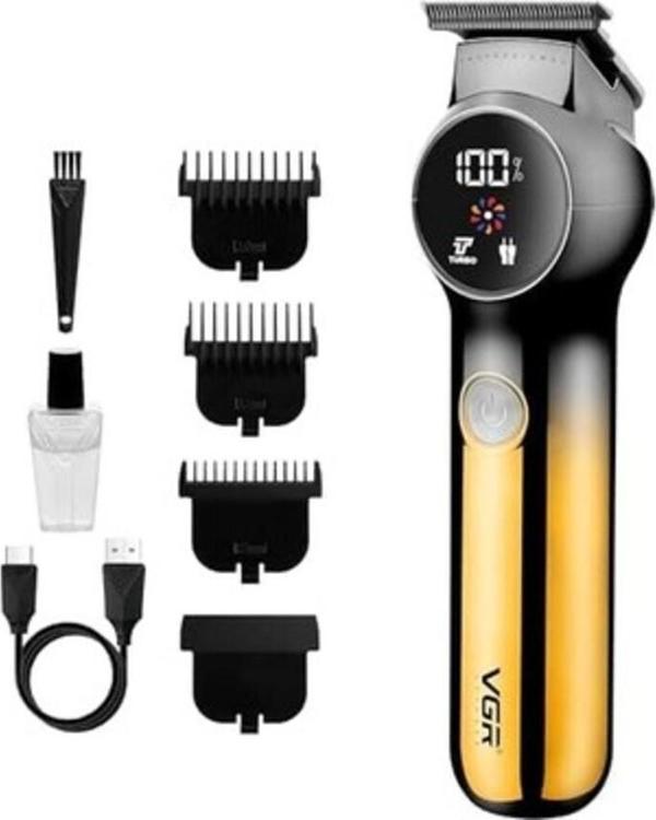 Vgr V-989 Profesyonel Islak ve Kuru ve Pil Göstergesi, Turbo Fonksiyonu, Erkek Yüz ve Vücut Tıraş Makinesi - Image 1