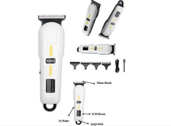 Rado RD-3661 White Şarjlı Saç Sakal Ense Tıraş Makinesi - Image 1