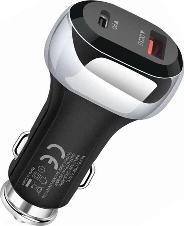 38w Pd 20w Qc 3.0 18w Hızlı Araç Şarj Cihazı YSY312 Siyah - Image 1