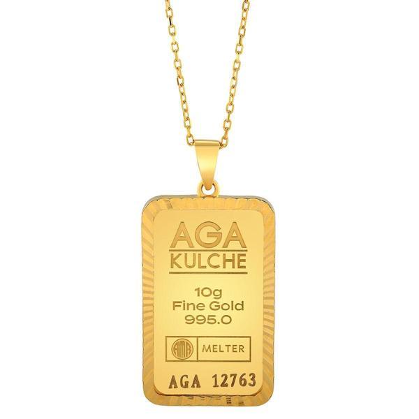 10 gr Kalemli Altın Külçe Kolye - Image 1