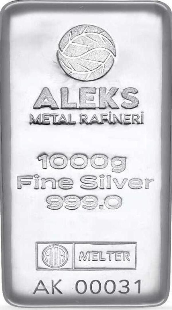 1000 gr Aleks Metal Rafineri Külçe Gümüş - Image 1