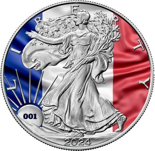 Fransa Bayrağı Gümüş Sikke Coin - Image 1