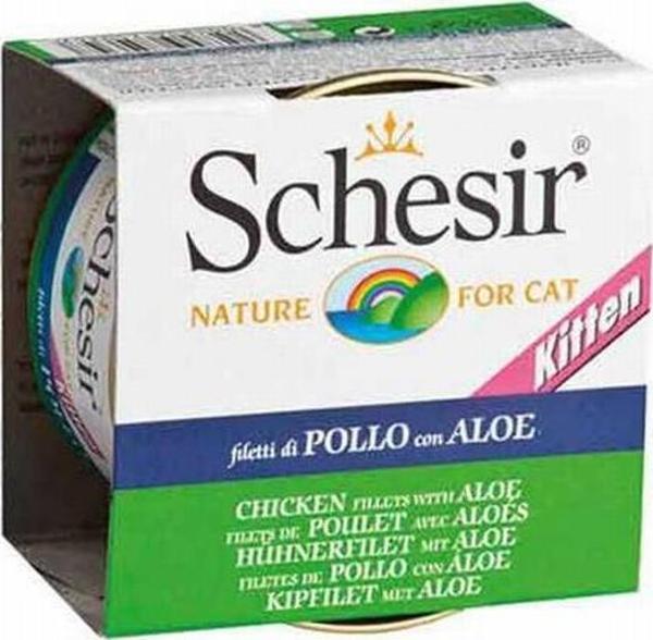 Schesir Tavuklu ve Aloe Veralı Yavru Kedi Konservesi 6 Adet 85 Gr - Image 1